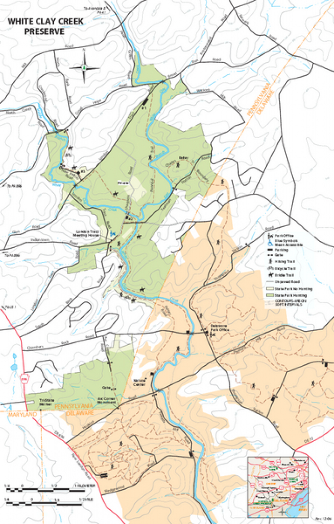 White Clay Creek Preserve Map - Landenberg Pa 19350-0172 • Mappery inside White Clay Creek State Park Trail Map