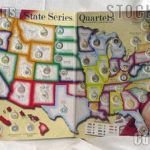Whitman State Series, D.c. & Territory Quarter Map   $8.99 With Regard To State Series Quarters Collector Map