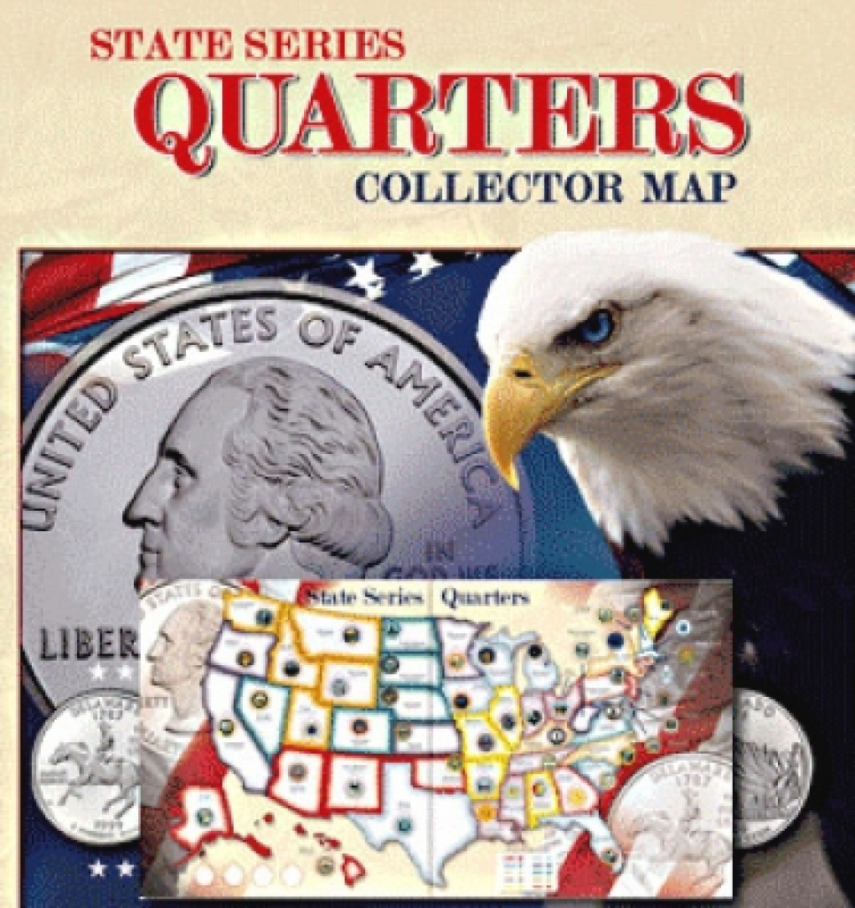 Whitman State Series Quarters Collector Map with State Series Quarters Collector Map