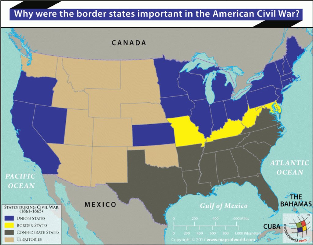 Why Were The Border States Important In The American Civil War in Civil War Border States Map