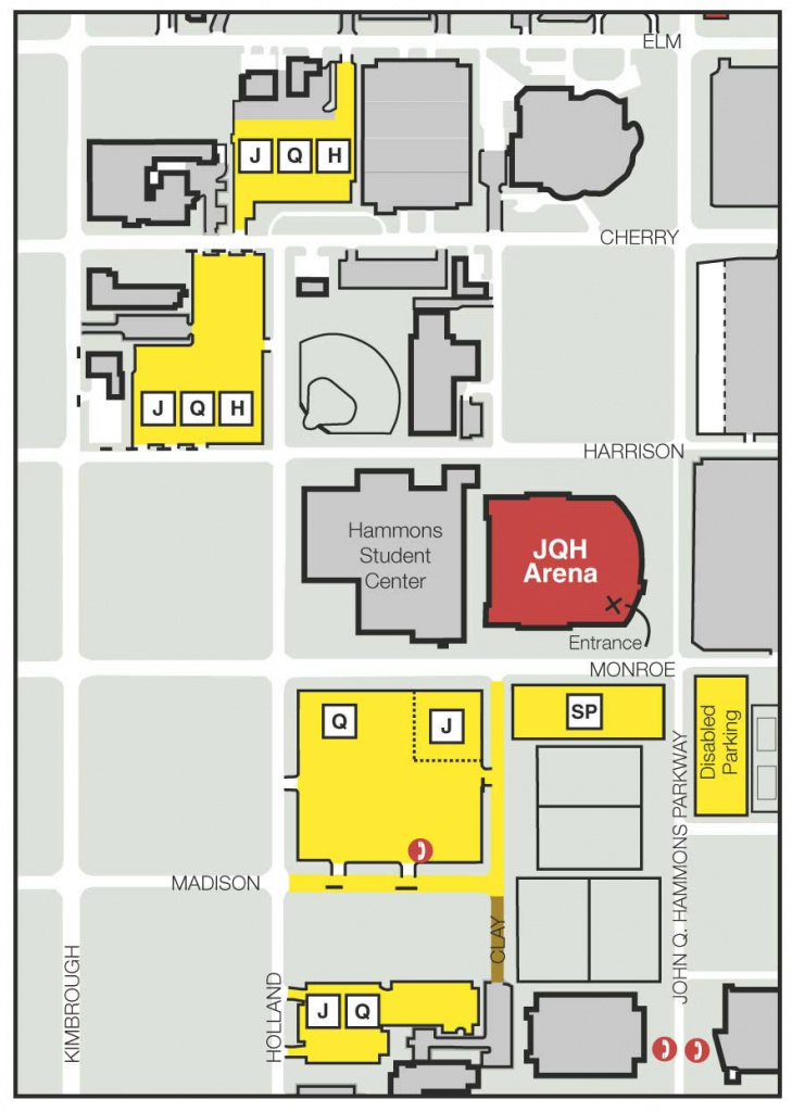Wichita State University Basketball Parking Map pertaining to Missouri State Parking Map