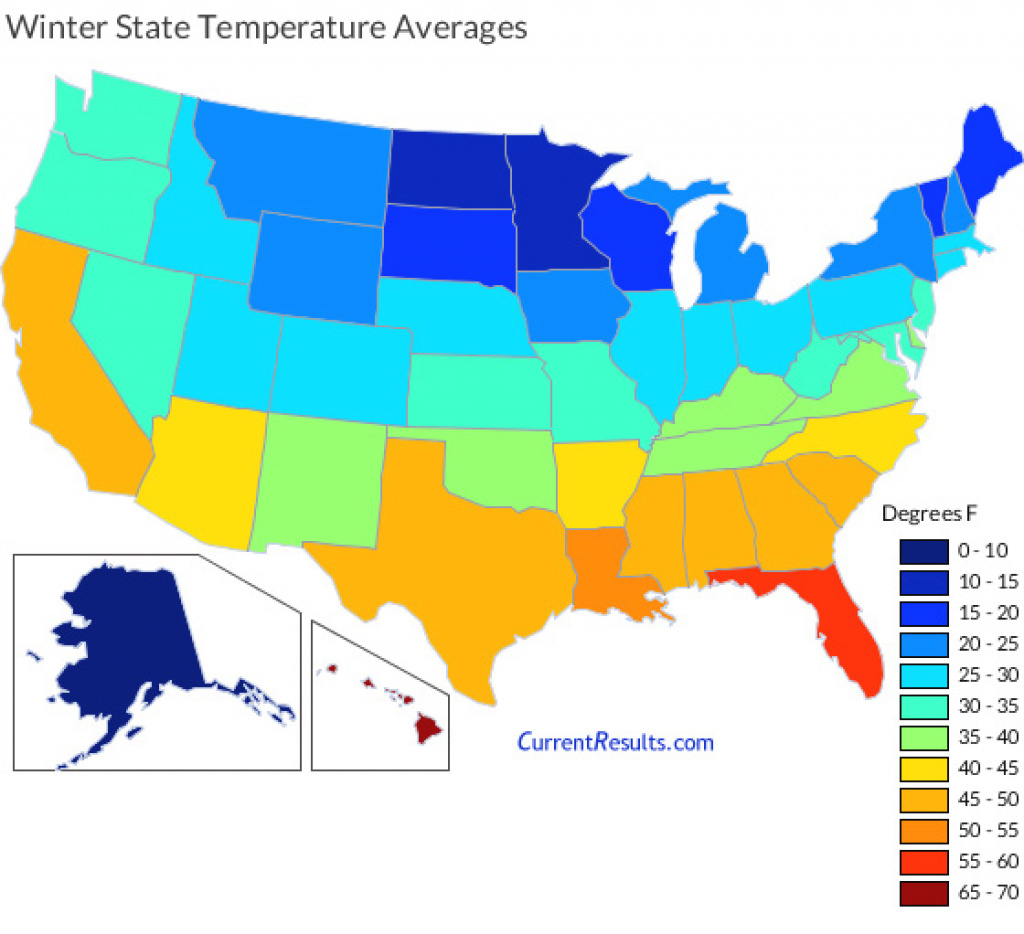 Winter Temperature Averages For Each Usa State - Current Results regarding Weather Heat Map United States