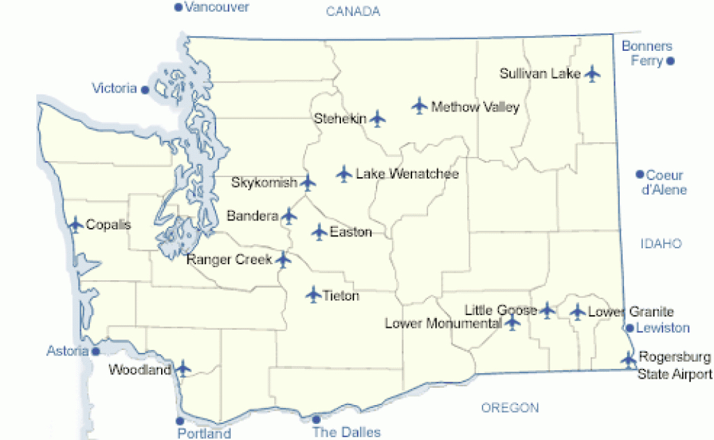 Wsdot - Wsdot-Managed Airports intended for Washington State Airports Map