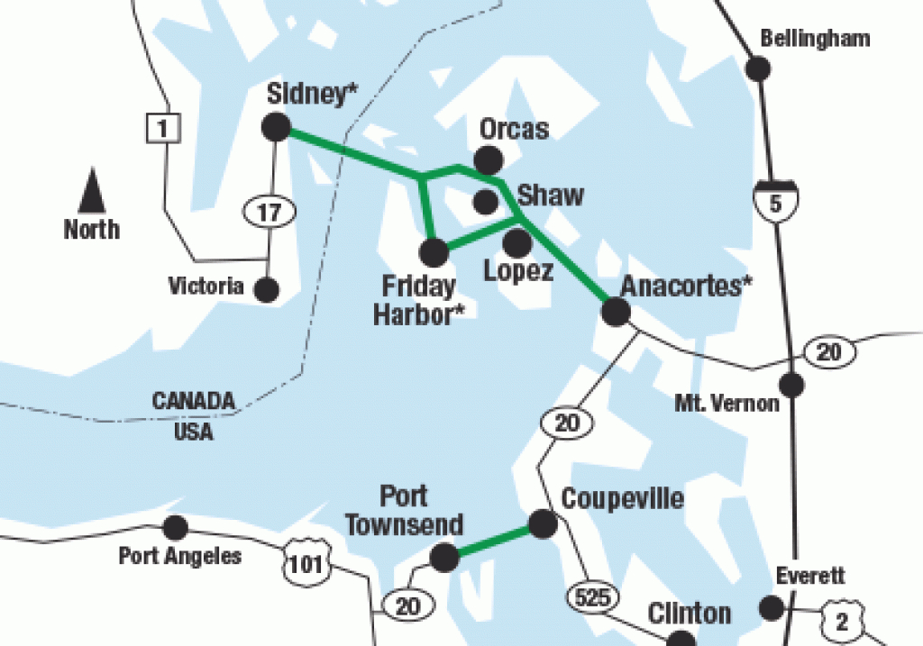 Wsf Route Map 8.5 X 14 inside Washington State Ferries Map