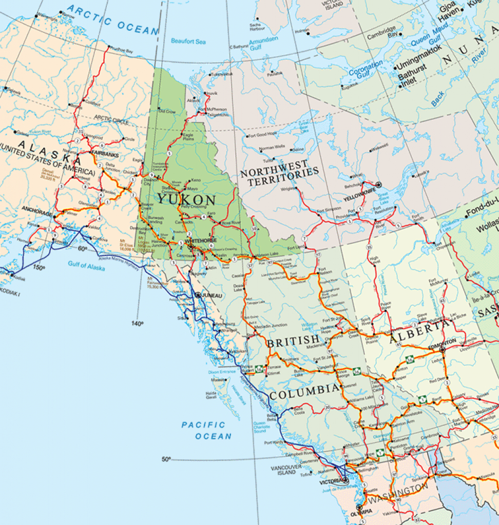 Yukon, Southeast Alaska, Northern British Columbia Maps | Yukon inside Map Of Northwest United States And Canada